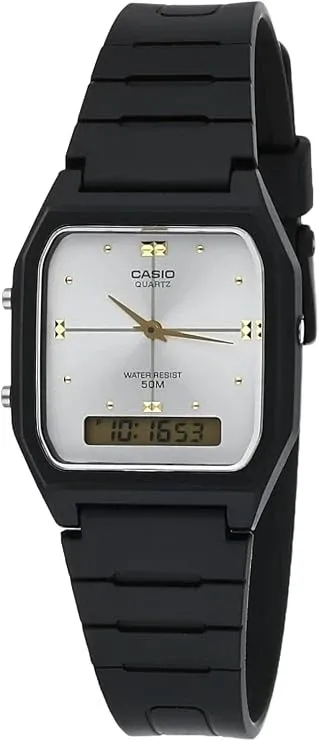 Casio Men Vintage Analog-Digital Watch - Black / Silver | AW-48HE-7AVDF