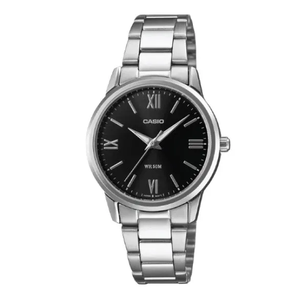 Casio Women Analog Watch - Black / Silver | LTP-1303DD-1AVDF