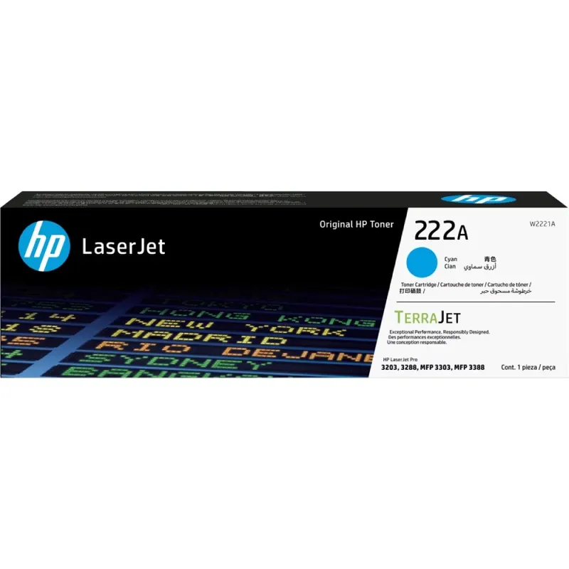 HP W2221A 222A Cyan Original LaserJet Toner Cartridge