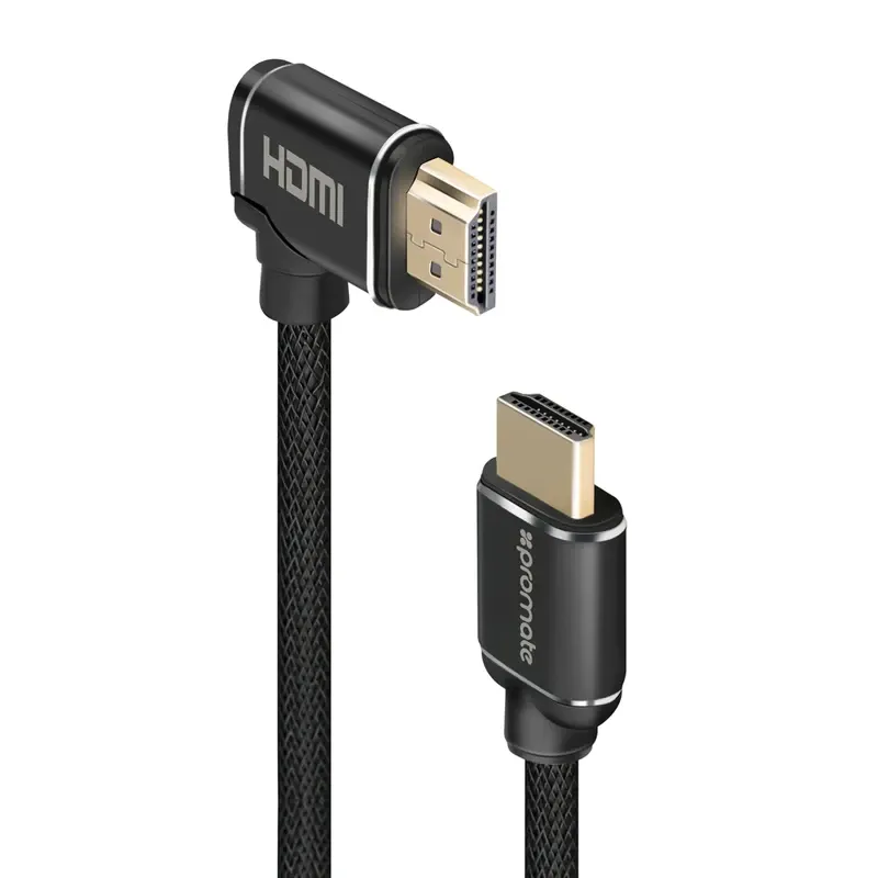 Promate High Definition Right Angle 4K HDMI Audio Video Cable,1.5M Black | PROLINK4K1-150