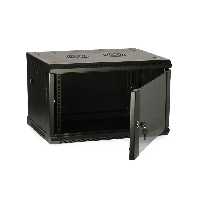 D-Link 9U (600*450mm) Wall Mount Rack with Glass Door | NWR-9U-6045-BL-GL