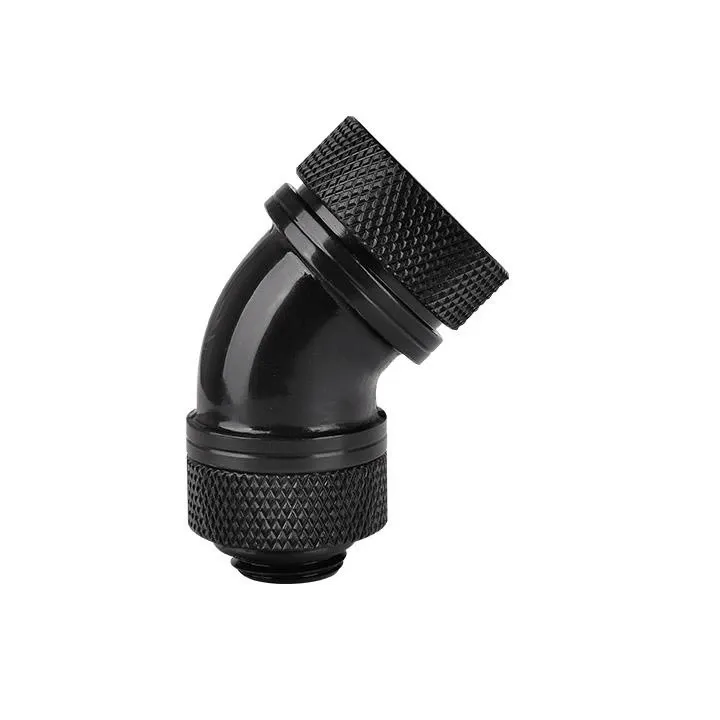 Thermaltake Pacific G14 PETG Tube 45-Degree Compression 16mm OD – Black | CL-W096-CA00BL-A