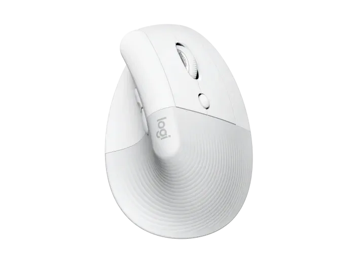 ‎Logitech Lift Vertical Ergonomic Mouse, Wireless, Bluetooth or Logi Bolt USB receiver, Quiet clicks, 4 buttons,Off White | 910-006475