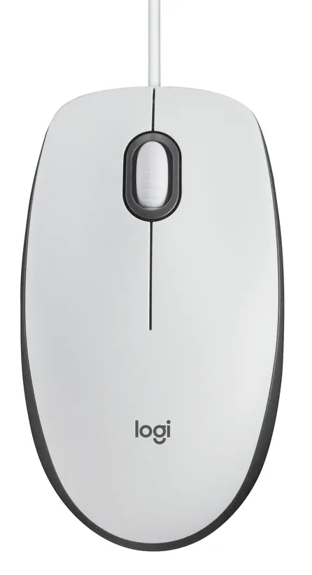 Logitech M100 USB Mouse, White | 910-006764