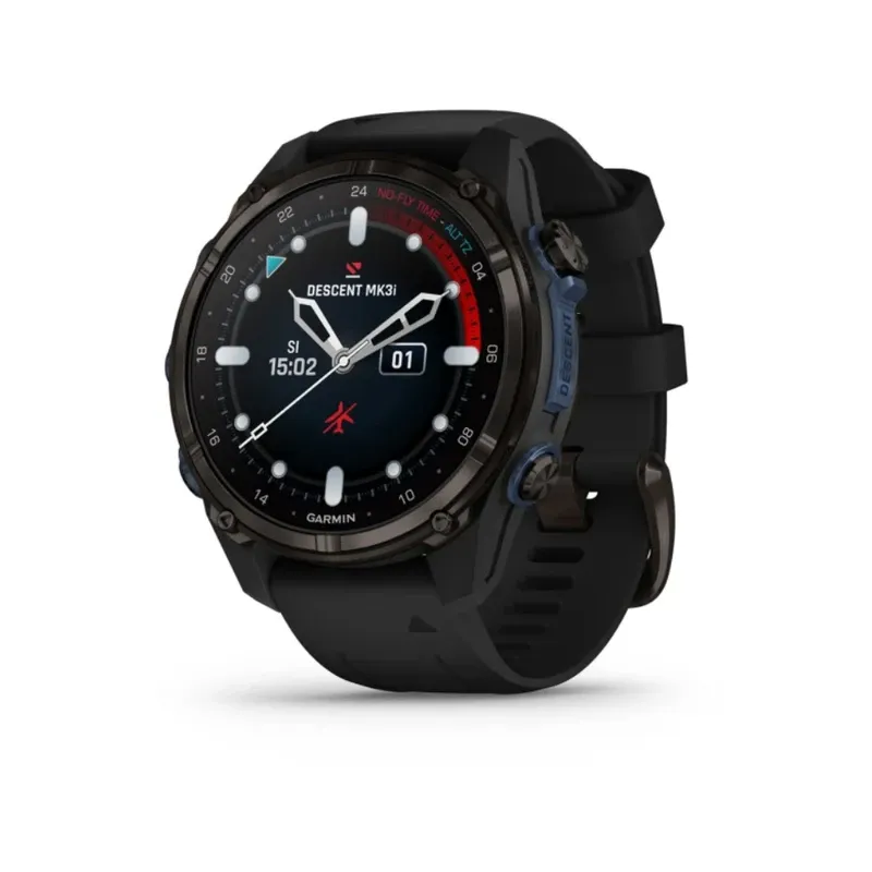 Garmin Descent MK3i Smart Watch – 43 mm - Carbon Grey DLC Titanium with Black Silicone Band | 010-02753-11