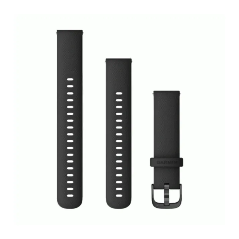 Garmin Quick ReleaseSilicone Band 18mm - Black with Slate Hardware - for Vivoactive 4S | 010-12932-01