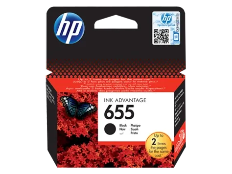 HP 655 Black Original Ink Advantage Cartridge (CZ109AE)