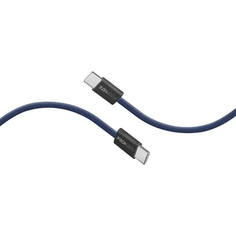Promate Ultra-Fast 60W Power Delivery USB-C Cable - Navy | EcoLine-CC200