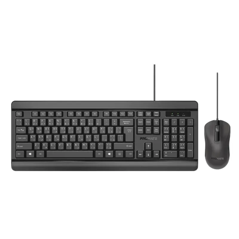 Promate Quiet Keys Wired Keyboard and Mouse | Combo-CM6
