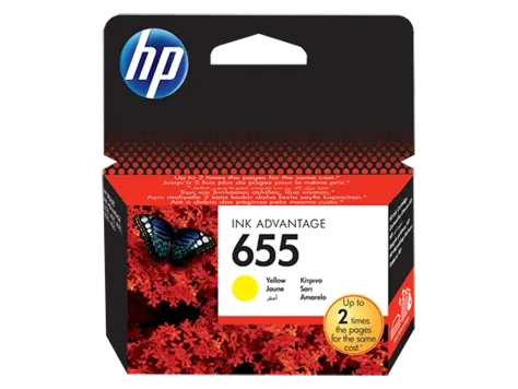 HP 655 Original Ink Advantage Cartridge - Yellow | CZ112AE