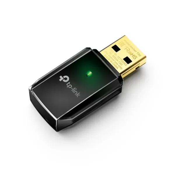 TP-Link T2U Mini USB WiFi Adapter - Dual-Band AC600 (200 Mbps 2.4 GHz / 433 Mbps 5 GHz) | Nano Size