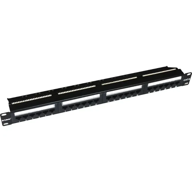 D-link 24 Port Unloaded Patch Panel for UTP Cat5e/Cat6 Keystone Jacks -1U- Black Color| NPP-AL1BLK241