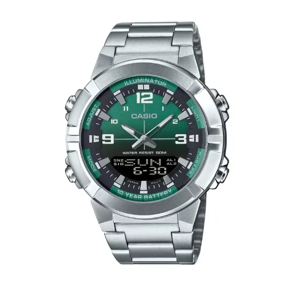 Casio Men Analog-Digital Watch - Green / Silver | AMW-870DA-3AVDF