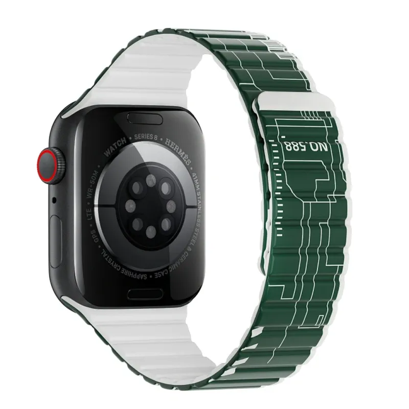 WIWU Smart Magnetic Silicone Watch Band Wi-WB010 42/44/45/49mm Green+Gray | WB010-GN/GY