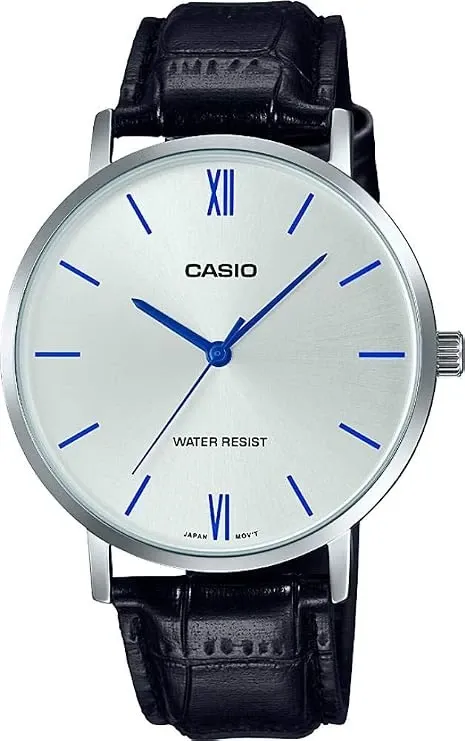 Casio Men 3H Watch - Silver / White / Black | MTP-VT01L-7B1UDF