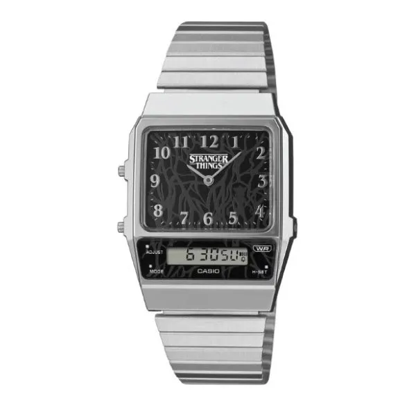 Casio Stranger Things Collaboration Vintage Unisex Watch - Black / Silver | AQ-800EST-1ADR