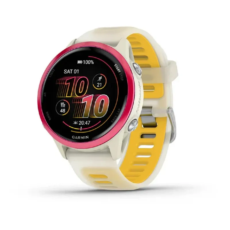 Garmin Forerunner 570 Smart Watch - 42mm Raspberry Aluminium with Translucent Bone/Mango Band | 010-02970-02