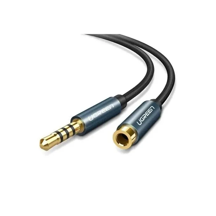 UGREEN 3.5mm Male to Female Extension Audio Cable - Nylon Braided,1.5M Black | 40674