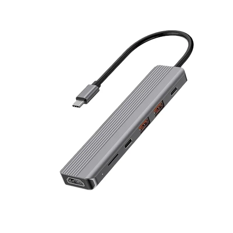 Powerology 6-in-1 Slim 4K HDMI USB-C Converter | P61HBCGY
