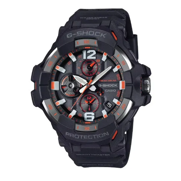 Casio G-SHOCK GRAVITYMASTER Bluetooth Solar Men Watch - Black & Orange | GR-B300-1A4DR