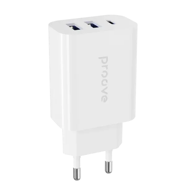 Proove Rapid 30W Wall Charger 2 USB + Type-C - White | WCRP30210002