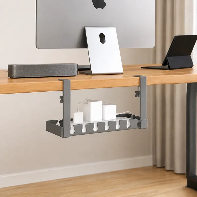 Under-Desk Cable Organizer Tray 40cm - Grey | SD10 GREY