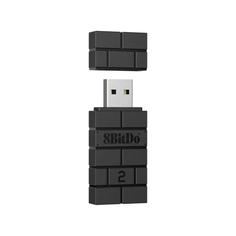 8Bitdo Wireless USB Adapter 2 for Switch, Windows, Mac, Raspberry Pi & Steam Deck - Compatible with Xbox, PS5 Controllers - Black
