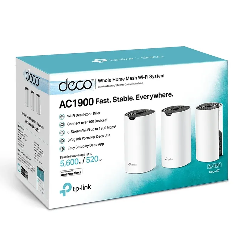 TP-Link AC1900 Whole Home Mesh Wi-Fi System, 3-Pack | Deco S7