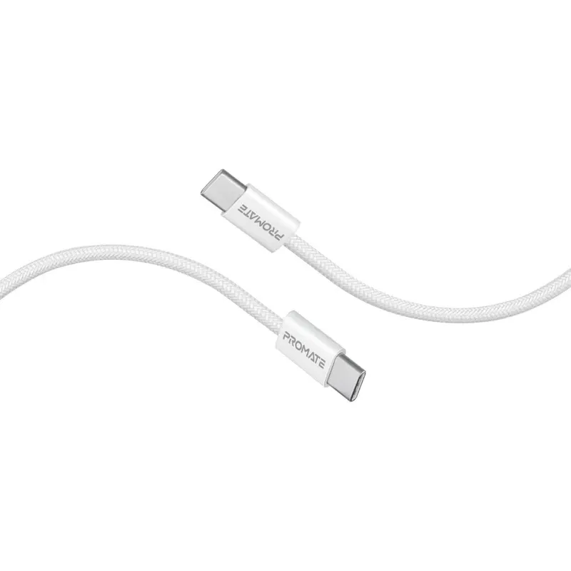 PROMATE Ultra-Fast 60W Power Delivery USB-C cable - White | EcoLine-CC200