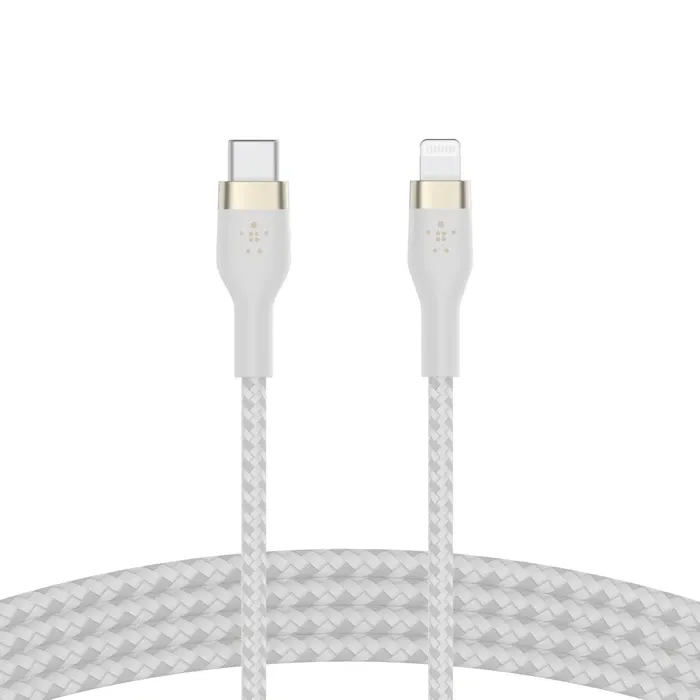 Belkin Boost charge Pro Flex USB-C Cable with Lightning Connector -1M,White| CAA011BT1MWH