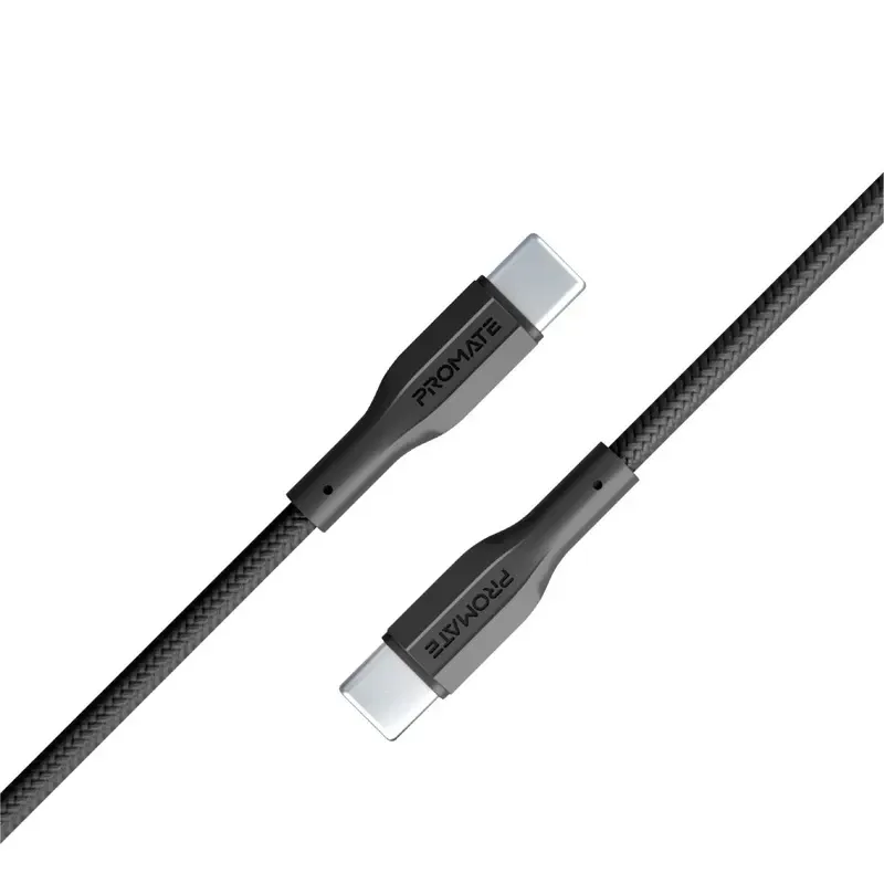 PROMATE High Tensile Strength Data & Charge USB-C Cable - Black | XCord-CC300