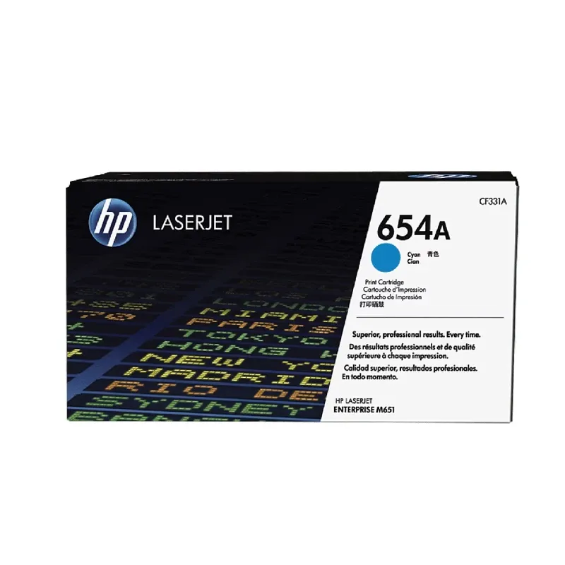 HP 654A Original LaserJet Toner Cartridge - Cyan | CF331A