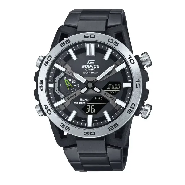 Casio Edifice SOSPENSIONE Men Connected Solar Watch - Black Silver | ECB-2000DD-1ADF