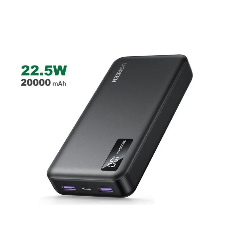 UGREEN Power Bank 22.5W PD, 3 Ports 20000 mAh, Smart & Fast Charging for Phones, Tablets, Ipads | 25683