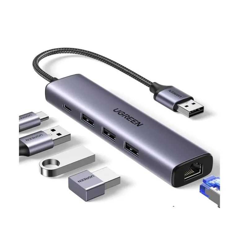 UGREEN USB 3.0 to 3- Port USB 3.0 Hub with Lan and power port | 60554