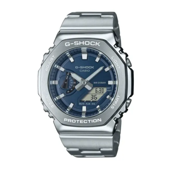Casio G-SHOCK G-STEEL Casual Men Analog-Digital Watch - Silver & Blue | GM-2110D-2BDR
