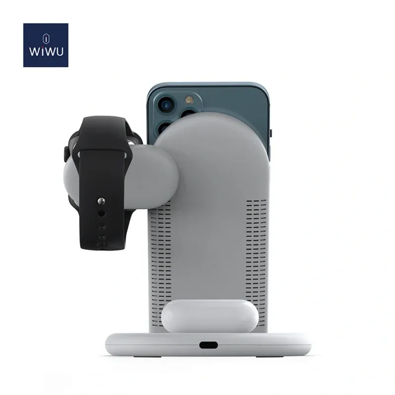WIWU 15W Power Air 3in1 Wireless Charger - White