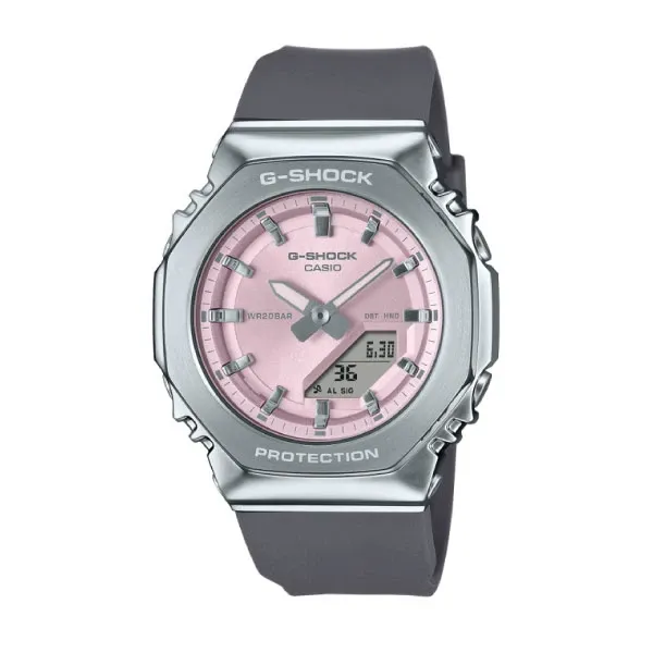 Casio G-SHOCK Women Analog-Digital Watch - Grey & Pink | GM-S2110-4ADR
