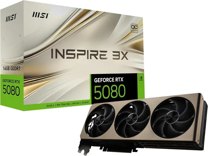 MSI GeForce RTX 5080 16GB INSPIRE 3X OC Graphics Card | 912-V531-203