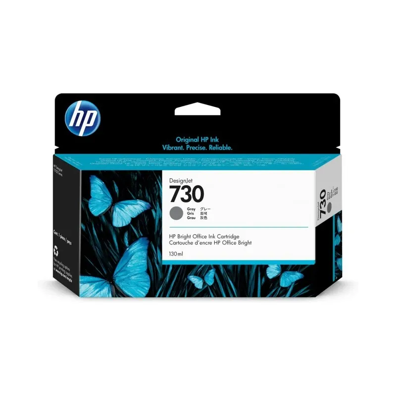 HP 730 130-ml Original DesignJet Ink Cartridge - Gray | P2V66A