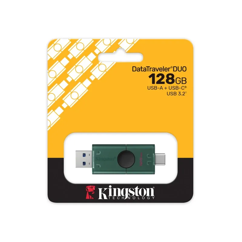 Kingston DataTraveler 128GB Duo USB USB 3.2 Gen 1 Type-C & Type-A Flash Drive | DTDEG2/128GB