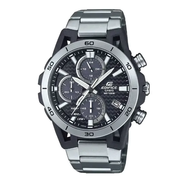 Casio Edifice SOSPENSIONE Men Solar Chronograph Watch - Silver Black | EQS-960D-1AVUDF