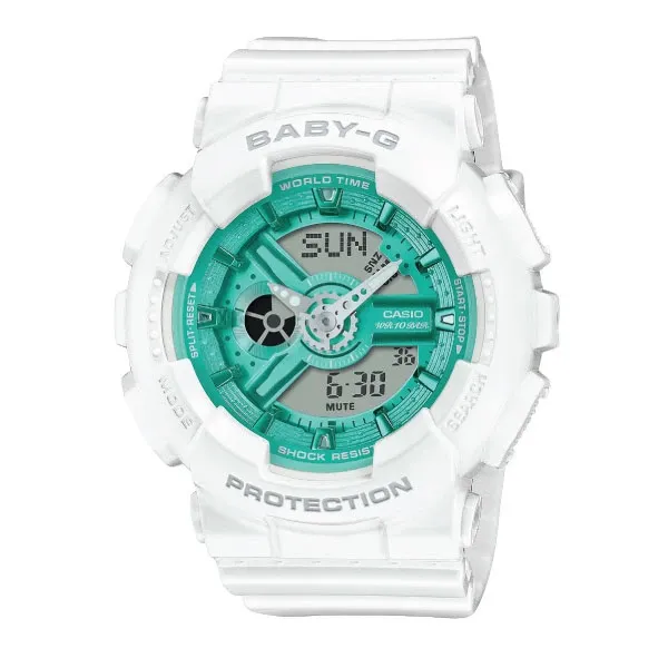 Casio Baby-G Women Analog-Digital Watch - White / Green | BA-110XWS-7ADR