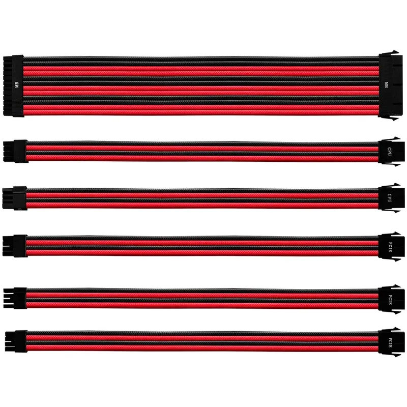 Cooler Master Red&Black Colored PSU Extension Cable Kit | CMA-NEST16RDBK1-GL