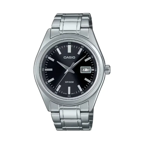 Casio Men 3H Watch - Silver / Black | MTP-B180D-1A1VDF
