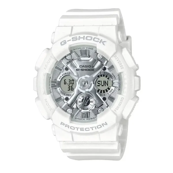 Casio G-SHOCK Analog-Digital Women Watch - White & Silver | GMA-S120VA-7ADR