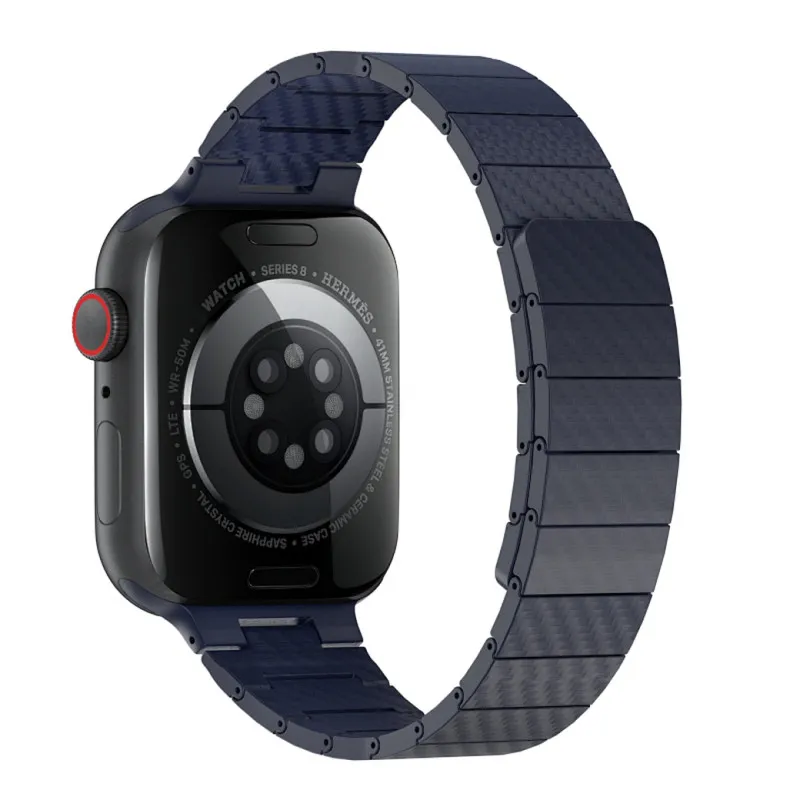 WIWU 42/44/45/49MM Carbon Fiber Pattern Magnetic Watch Band Wi-WB009 Blue | WB009-BL