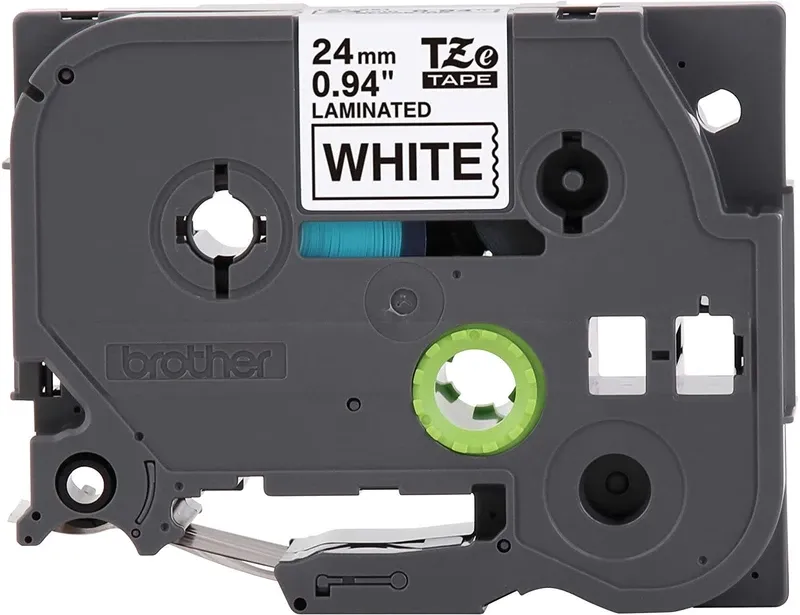 Brother Genuine P-touch TZE251 Tape, 1" (0.94") Standard Laminated P-touch Tape, Black on White, Perfect for Indoor or Outdoor Use, Water Resistant, 26.2 Feet (8M), Single-Pack TZE-251