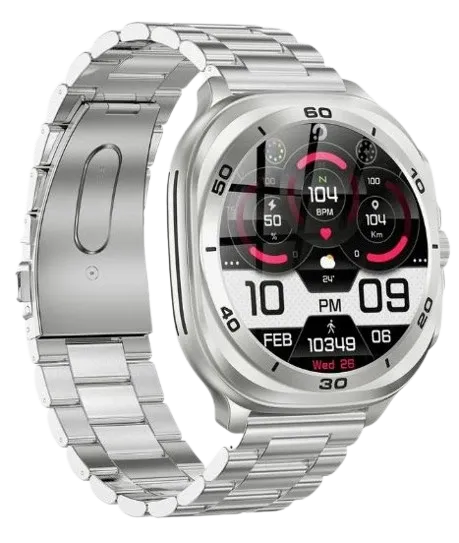 Swiss Military DOM7 Smartwatch - Silver Case with Silver Metal Strap | DOM7