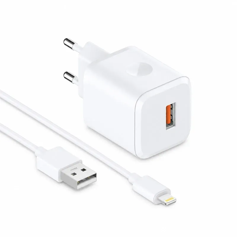 MOXOM QC18W USB-A Fast Charger with Lightning / Type-C Cable | QC18W